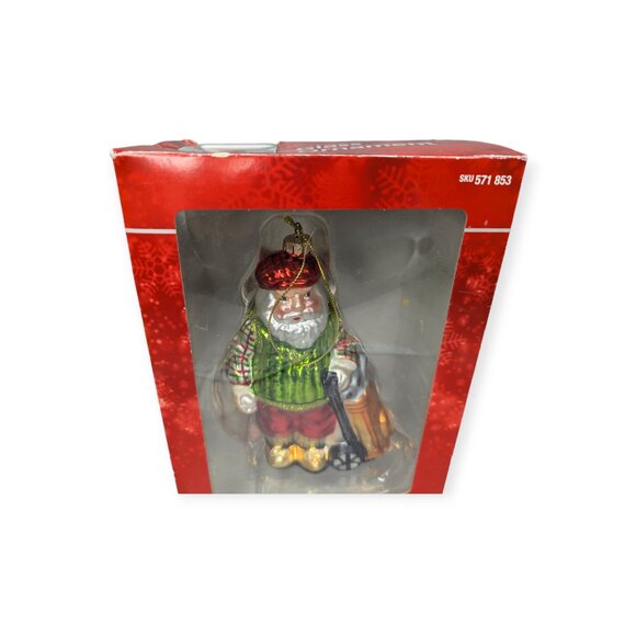 Home Accents Holiday Blown Glass Golfing Santa Christmas Ornament - Picture 2 of 10